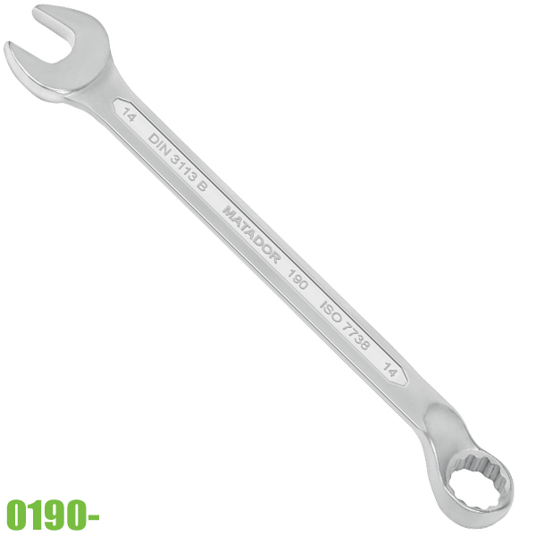 Cờ lê vòng miệng 0190, hệ mét và hệ inch, tiêu chuẩn DIN 3113 B