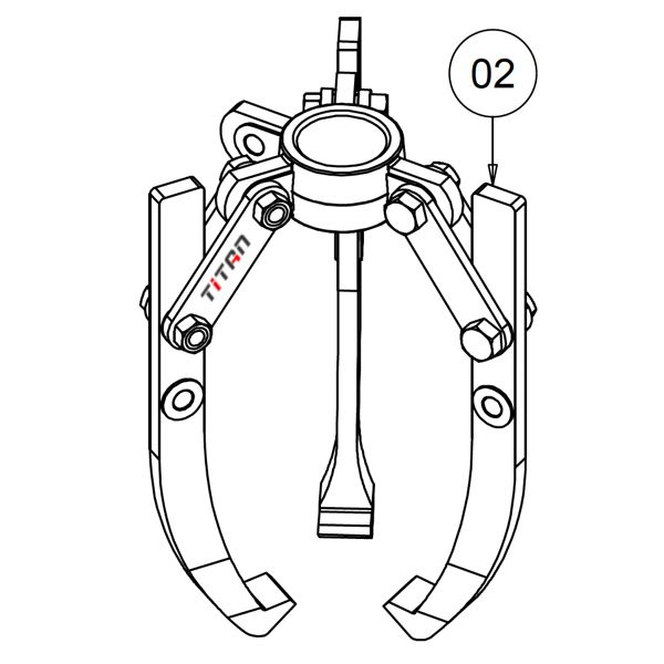 Bộ càng 3 chấu Powerram JA20T cho cảo thủy lực PM2000, 20 tấn