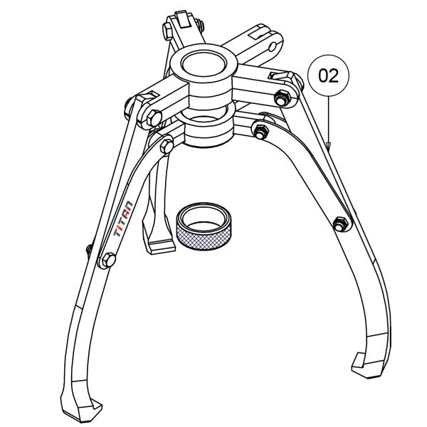 Bộ càng JAE08T cho cảo thuỷ lực 8 tấn PME800, tự định tâm.