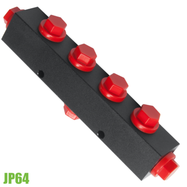 Bộ chia ngả 1 vào 6 ra loại ngắn JP64, áp suất dầu max 700 bar.