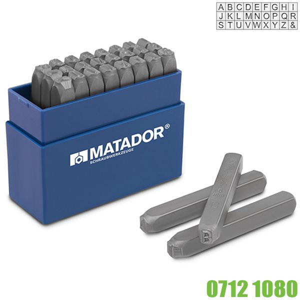 Bộ đục chữ 8mm bằng thép, 27 chi tiết từ A-Z, tiêu chuẩn DIN 1451