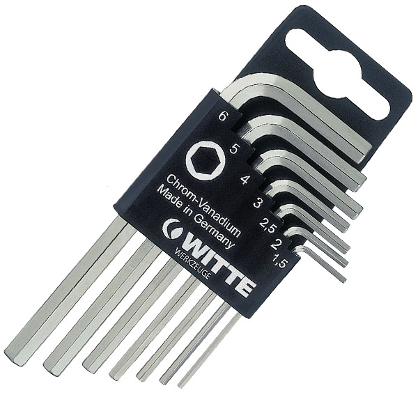 Bộ lục giác đầu bằng gồm 7 chi tiết WITTE 45020 1,5 đến 6mm