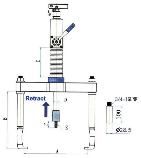 Cảo thủy lực PD12080 đa năng 3 trong 1, PUSH – PULL