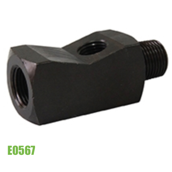 Co nối chữ T E0567 cho đồng hồ áp suất, chuẩn ren NPT 3/8 inch.