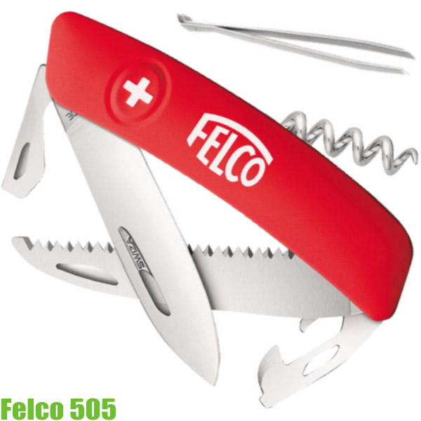 Dao nhím đa năng 6 thành phần FELCO 505, gồm lưỡi cưa, dao, nhíp