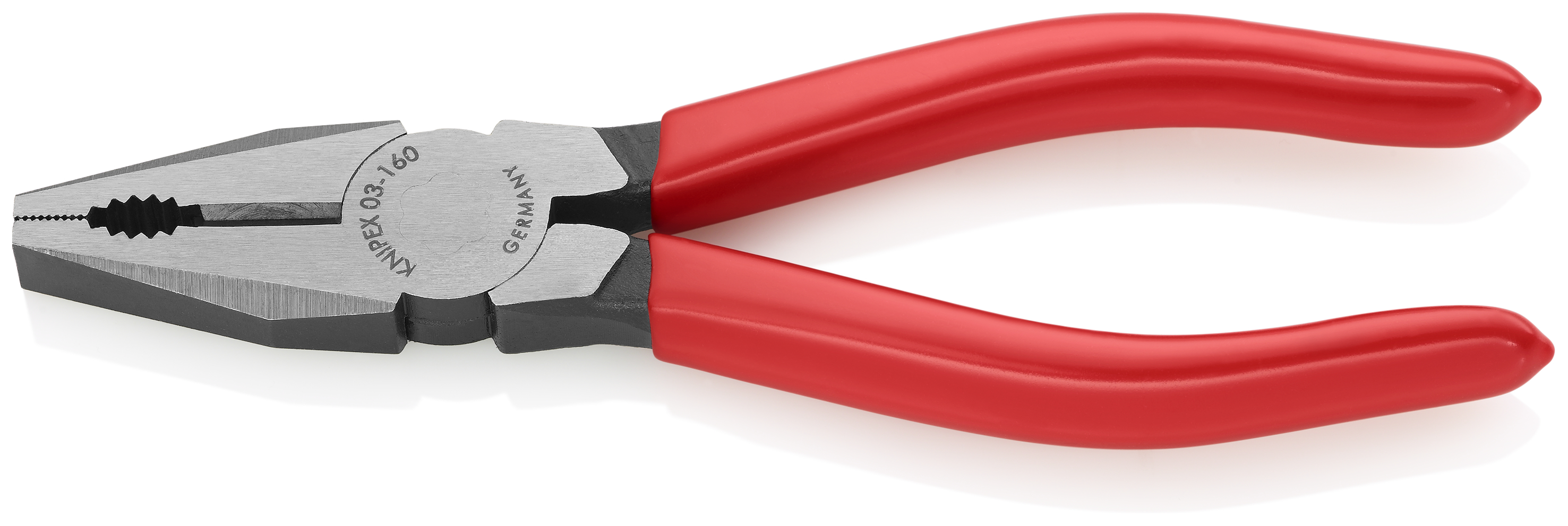 KNIPEX 03 01 160 Combination Pliers 160 mm black atramentized with plastic coating polished