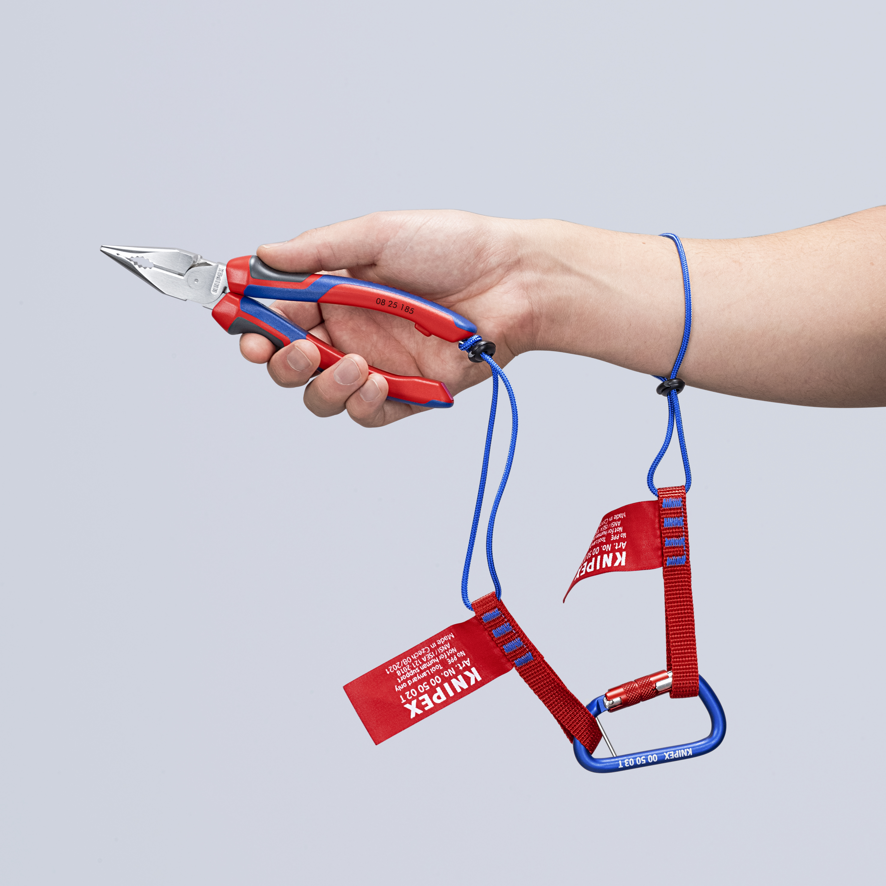 KNIPEX 08 25 185 Needle-Nose Combination Pliers 185 mm chrome-plated with comfort handles polished