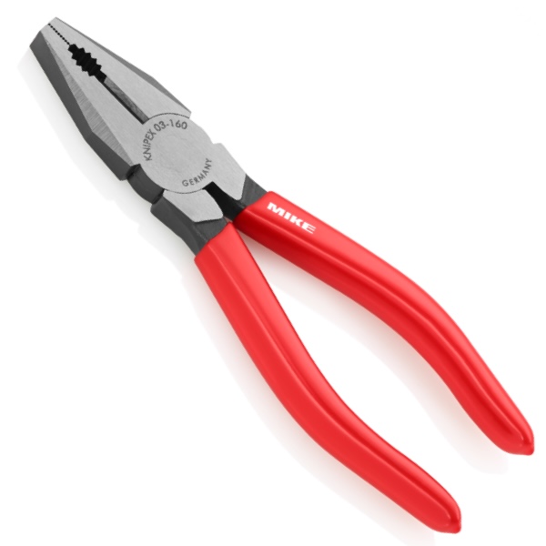 KNIPEX 03 01 160 Combination Pliers 160 mm black atramentized with plastic coating polished