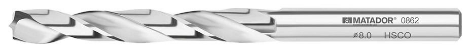 0862 Mũi khoan kim loại HSS Co5, chuẩn DIN 1412 E, Matador Germany