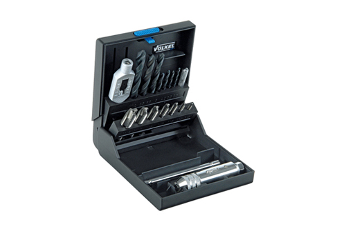 P.K.25 Short machine taps (set of 16 pcs.) incl. ratchet and drills M 3 – M 12