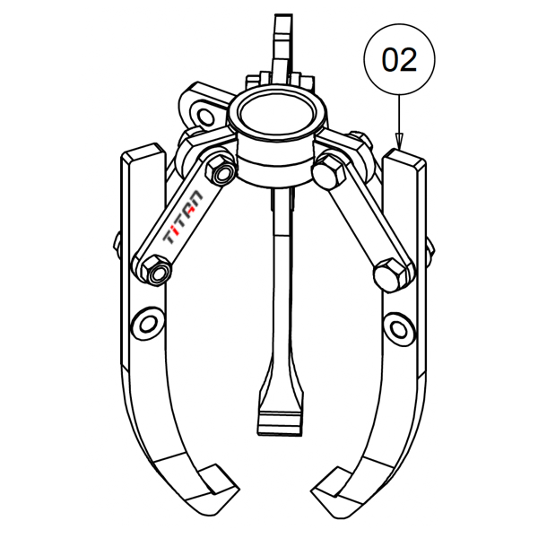 Bộ càng 3 chấu Powerram JA20T cho cảo thủy lực PM2000, 20 tấn